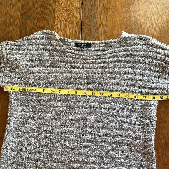 Spense Knits Gray Ribbed Sweater 3/4 Sleeves Crewneck Size Medium - Picture 8 of 11